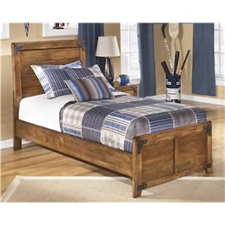 Twin Panel Bed in Rustic Pine